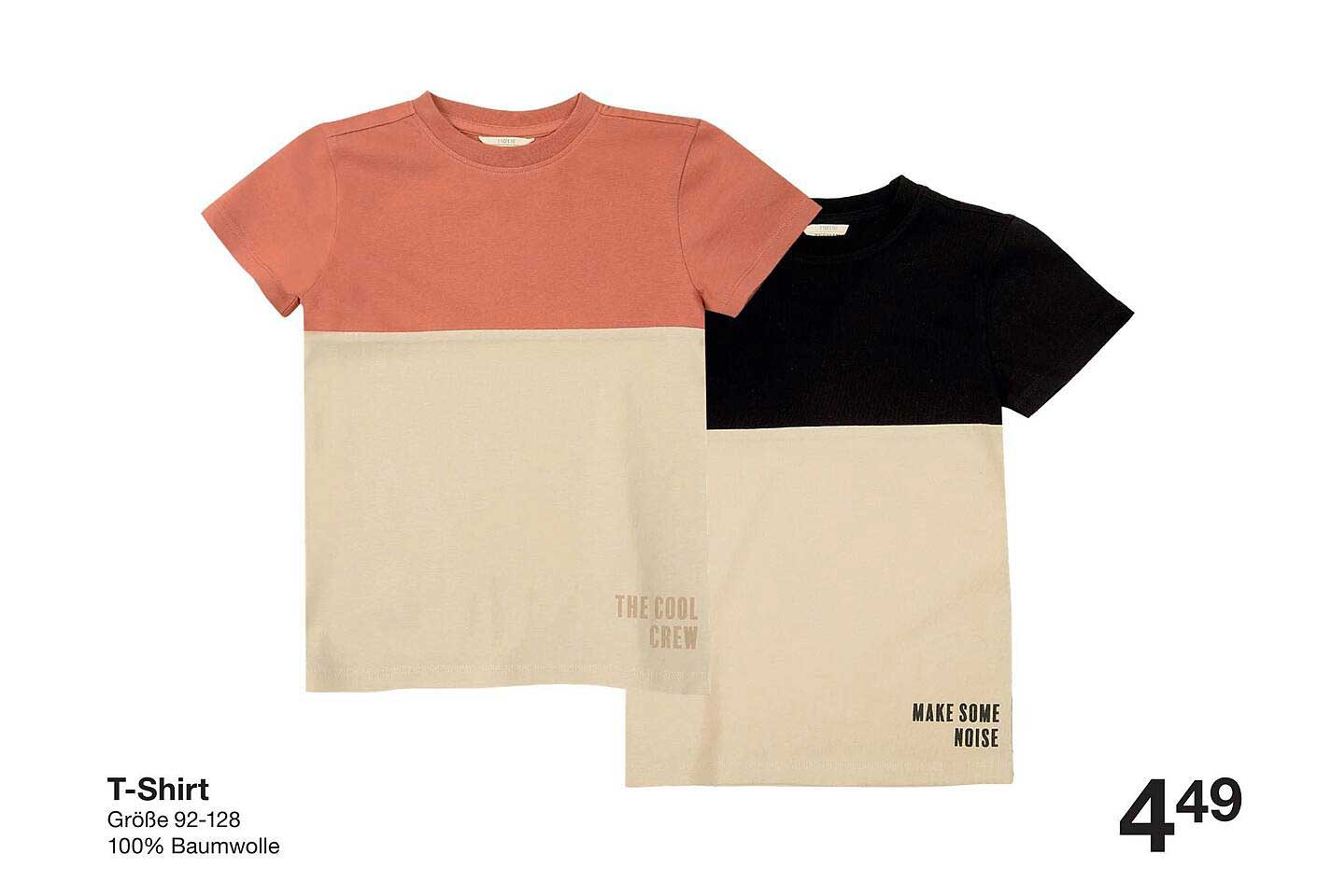 T-Shirt Größe 92-128, 100% Baumwolle