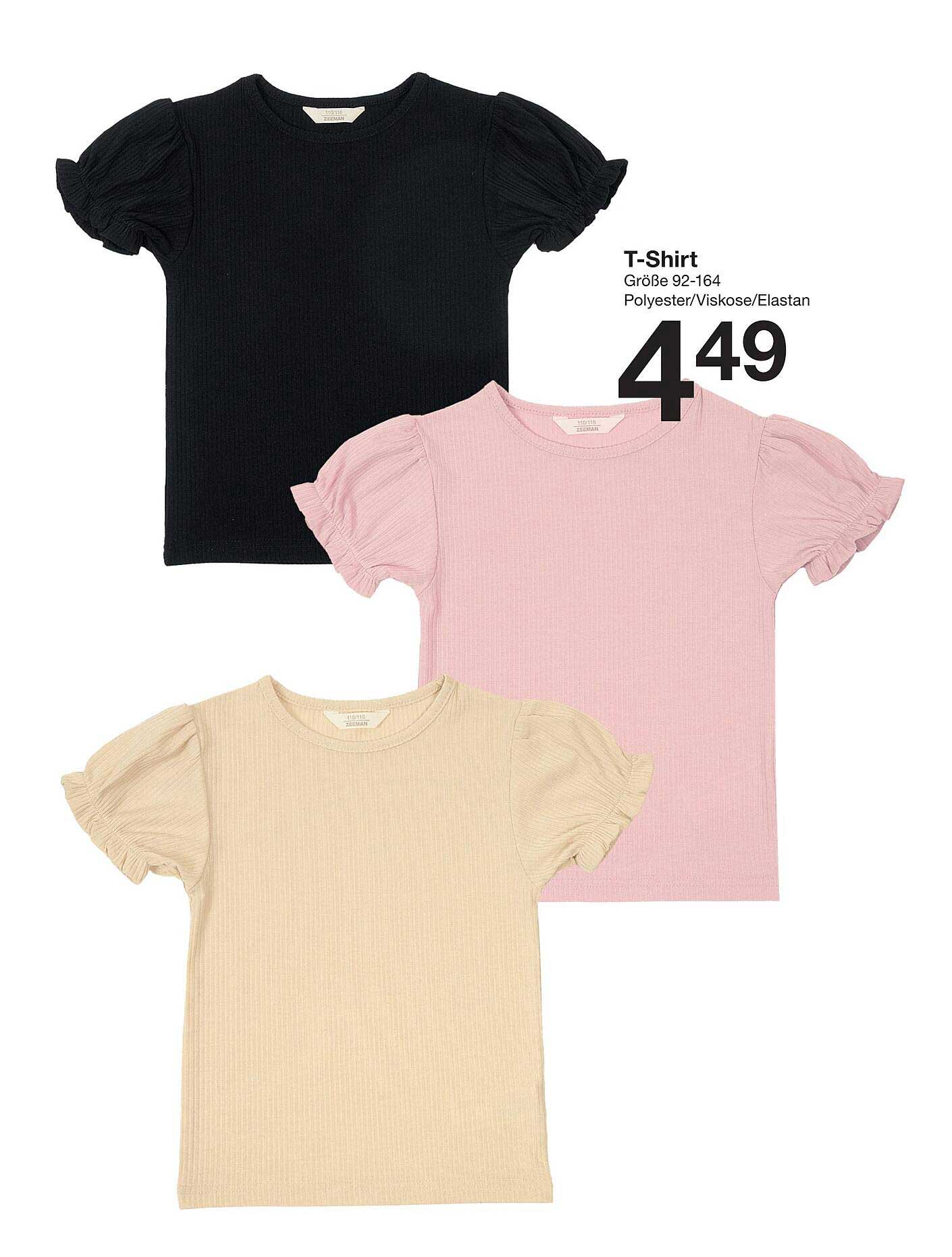 T-Shirt mit Puffärmeln in verschiedenen Farben