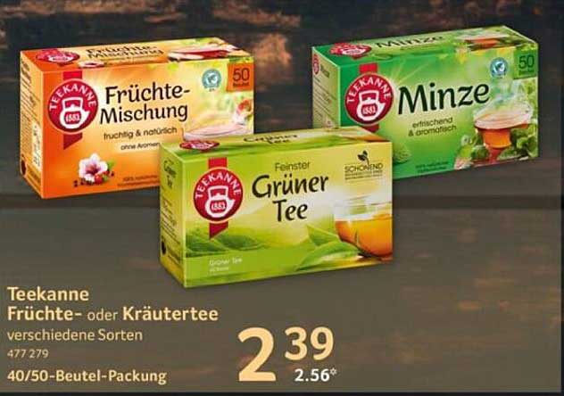 Teekanne Früchte- oder Kräutertee verschiedene Sorten