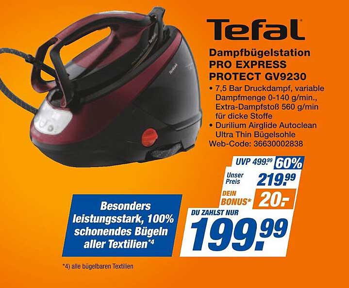Tefal Dampfbügelstation PRO EXPRESS PROTECT GV9230