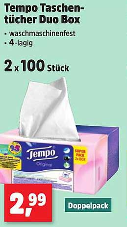 Tempo Taschentücher Duo Box – 2 x 100 Stück