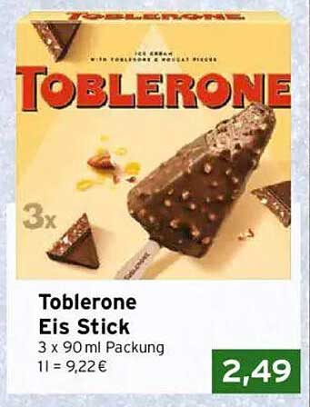 Toblerone Eis Stick - 3 x 90 ml Packung
