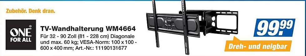 TV-Wandhalterung WM4664 für 32 - 90 Zoll