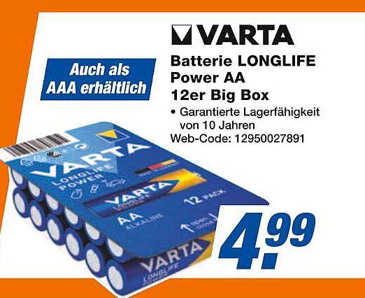 VARTA Batterie LONG LIFE Power AA 12er Big Box
