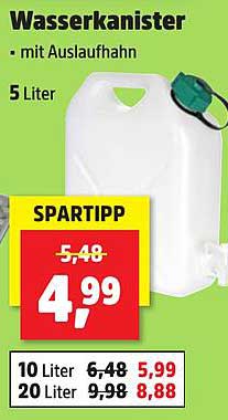 Wasserkanister mit Auslaufhahn - 5 Liter