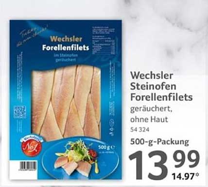 Wechsler Steinoofen Forellenfilets - geräuchert, ohne Haut