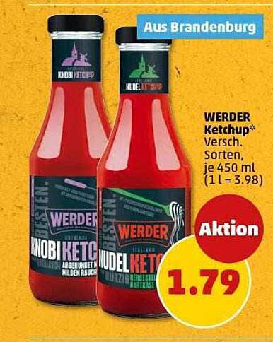 WERDER Ketchup - verschiedene Sorten, 450 ml für nur 1,79 €