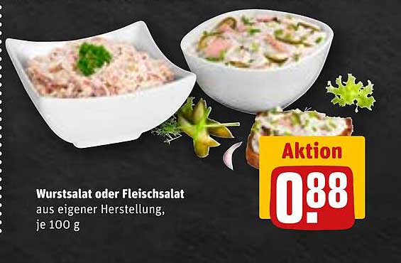 Wurstsalat oder Fleischsalat aus eigener Herstellung, je 100 g