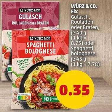WÜRZ & CO. Fix Gulasch, Rinderroulade oder Braten 40 g