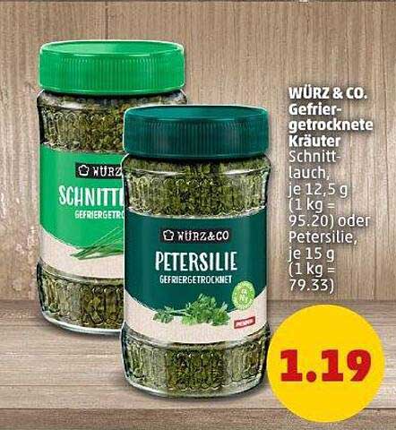 WÜRZ & CO. Gefrier-getrocknete Kräuter: Schnittlauch und Petersilie