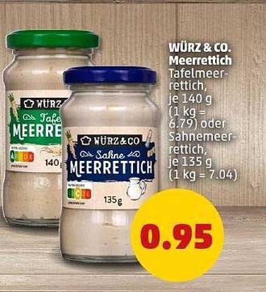 WÜRZ & CO. Meerrettich Tafelmeerrettich 140 g oder Sahnemeerrettich 135 g