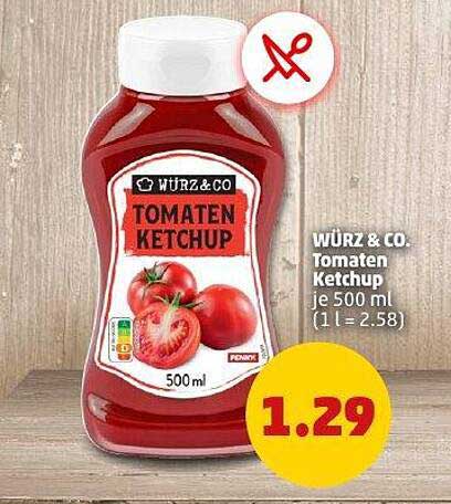 WÜRZ & CO. Tomaten Ketchup je 500 ml