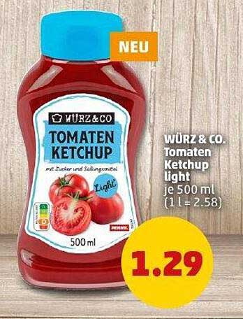 WÜRZ & CO. Tomaten Ketchup light 500 ml