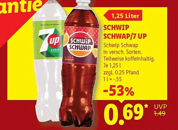 1,25 Liter SCHWIP SCHWAP/7 UP