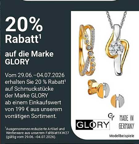 20% Rabatt auf die Marke GLORY
