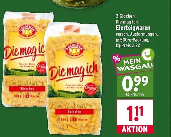 3 Glocken Die mag ich Eierteigwaren