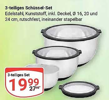 3-teiliges Schüssel-Set