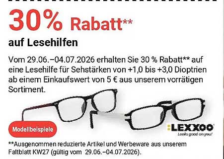 30% Rabatt** auf Lesehilfen