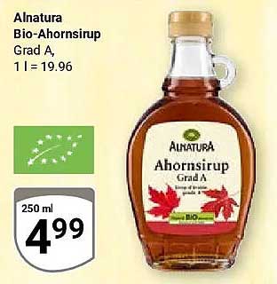 Alnatura Bio-Ahornsirup Grad A, 1 l = 19.96