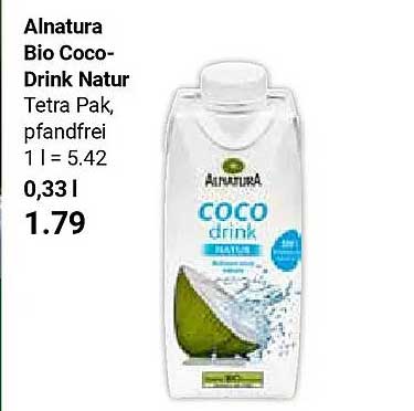 Alnatura Bio Coco-Drink Natur Tetra Pak, pfandfrei 1 l = 5.42