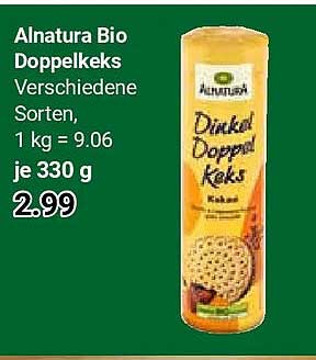 Alnatura Bio Doppelkeks Verschiedene Sorten, 1 kg = 9.06 je 330 g