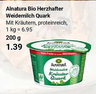 Alnatura Bio Herzafter Weidemilch Quark