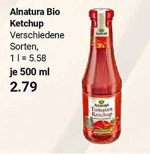 Alnatura Bio Ketchup Verschiedene Sorten, 1 l = 5.58 je 500 ml