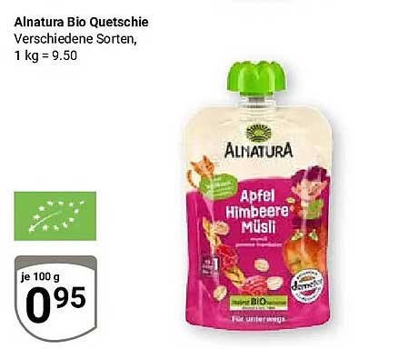 Alnatura Bio Quetschie Verschiedene Sorten, 1 kg = 9.50