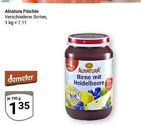 Alnatura Früchte Verschiedene Sorten, 1 kg = 7.11