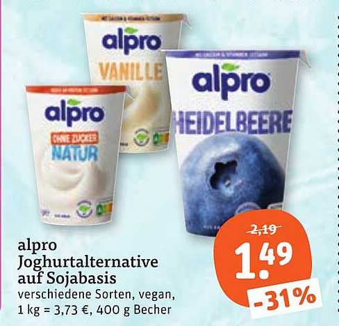 alpro Joghurtalternative auf Sojabasis