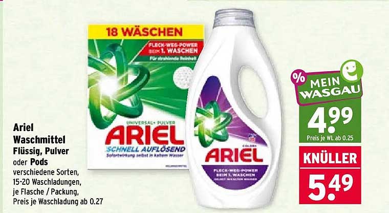 Ariel Waschmittel Flüssig, Pulver oder Pods