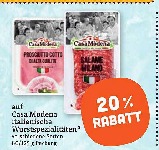 auf Casa Modena italienische Wurstspezialitäten