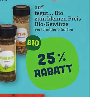 auf tegut... Bio zum kleinen Preis Bio-Gewürze verschiedene Sorten