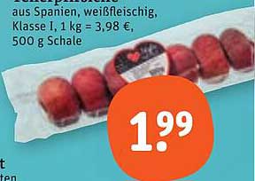 aus Spanien, weißfleischig, Klasse I, 1 kg = 3,98 €, 500 g Schale