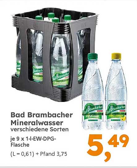 Bad Brambacher Mineralwasser verschiedene Sorten