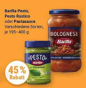 Barilla Pesto, Pesto Rustico oder Pastasauce Verschiedene Sorten, je 195–400 g