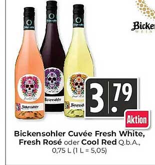 Bickensohler Cuvée Fresh White, Fresh Rosé oder Cool Red Q.b.A., 0,75 L (1 L = 5,05)