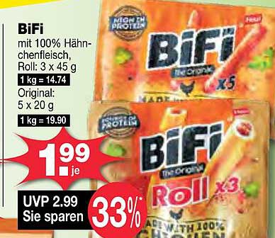 BiFi mit 100% Hähnchenfleisch, Roll: 3 x 45 g