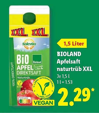 BIOLAND Apfelsaft naturtrüb XXL