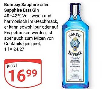 Bombay Sapphire oder Sapphire East Gin