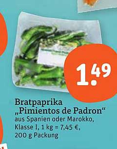 Bratpaprika „Pimientos de Padrón“