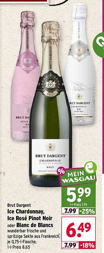 Brut Dargent Ice Chardonnay, Ice Rosé Pinot Noir oder Blanc de Blancs