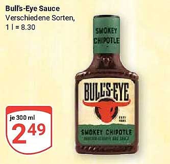 Bull's-Eye Sauce Verschiedene Sorten, 1 l = 8.30