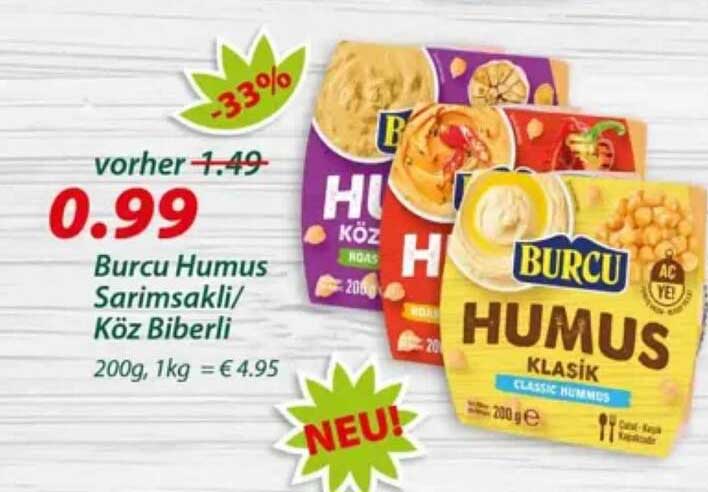 Burcu Humus Sarımsaklı/Köz Biberli