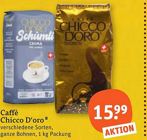 Caffè Chicco D’oro verschiedene Sorten, ganze Bohnen, 1 kg Packung
