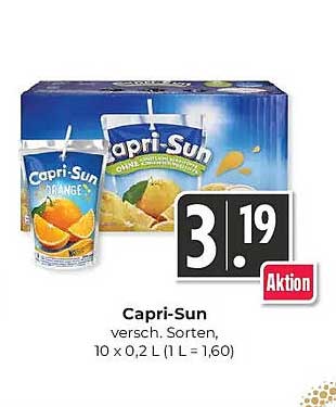 Capri-Sun versch. Sorten, 10 x 0,2 L (1 L = 1,60)