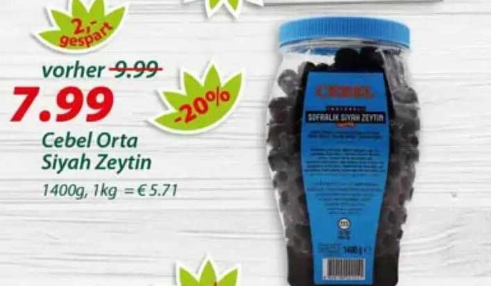 Cebel Orta Siyah Zeytin