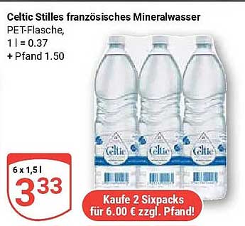 Celtic Stilles französisches Mineralwasser