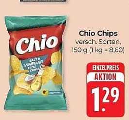 Chio Chips versch. Sorten, 150 g (1 kg = 8,60)