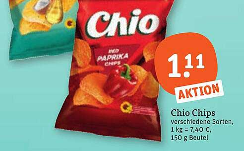 Chio Chips verschiedene Sorten, 1 kg = 7,40 €, 150 g Beutel